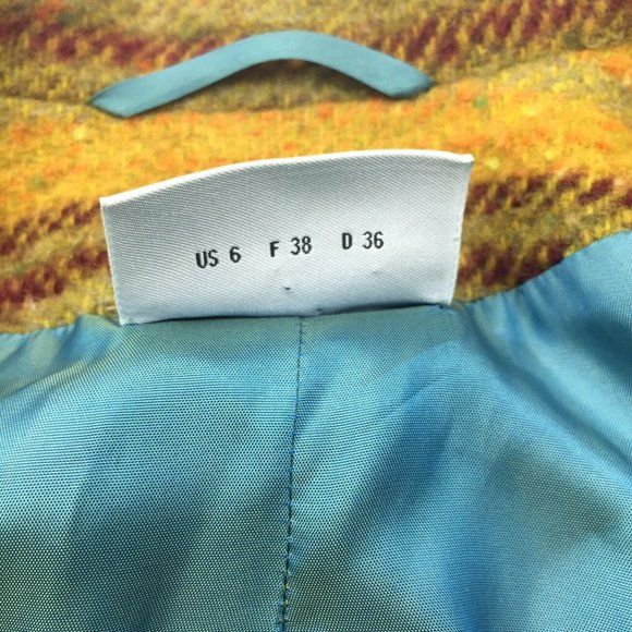 Akris Punto Blazer Jacket Womens 6 Green Multi Stripe Tweed Wool Mohair Zip Up - Picture 12 of 12